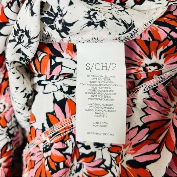 Cabi Size Small Layered Seraphina Sleevless Top Pink Ruffle V-Neck Blouse Floral - Picture 6 of 6